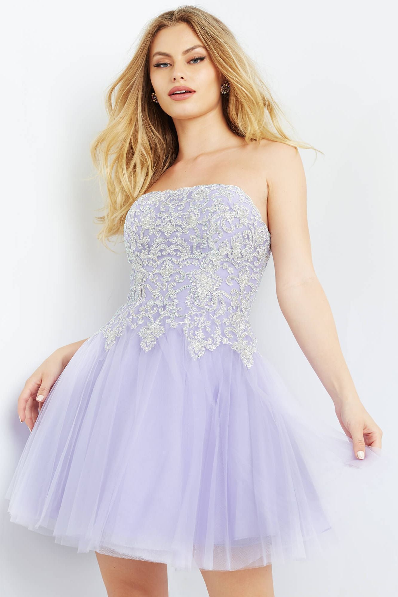 Strapless Fit And Flare Homecoming Dress By Jovani -JVN63635