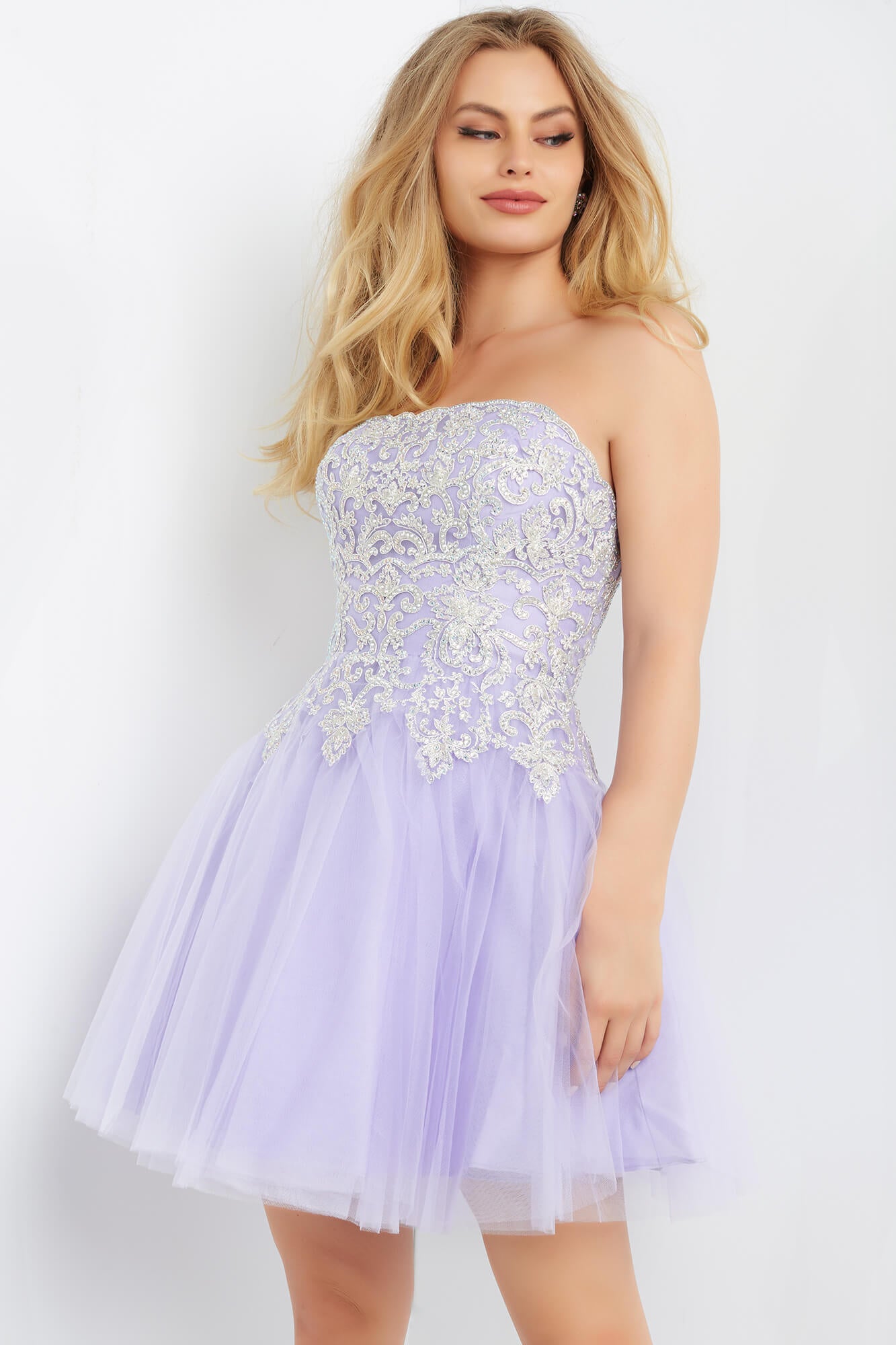 Strapless Fit And Flare Homecoming Dress By Jovani -JVN63635