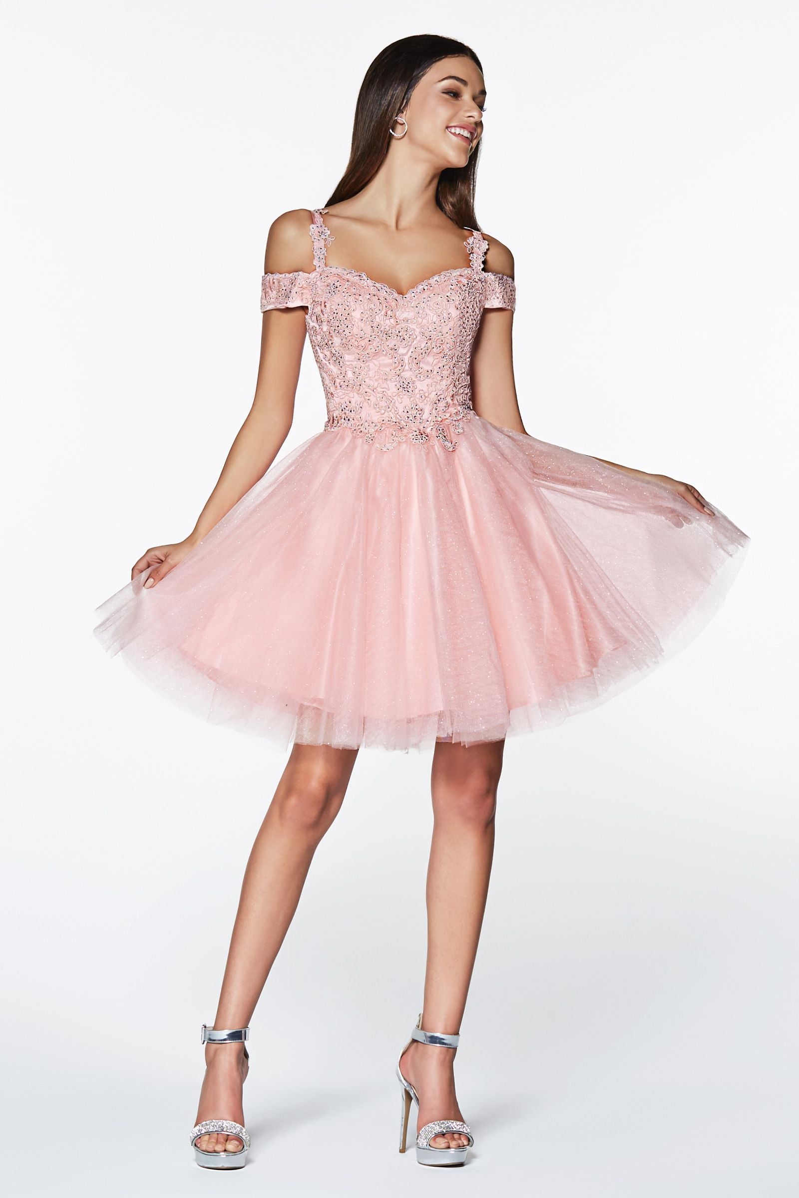 MyFashion.com - Short cocktail dress with off the shoulder lace detail and glitter tulle skirt.(CD0132) - Cinderella Divine promdress eveningdress fashion partydress weddingdress
gown homecoming promgown weddinggown