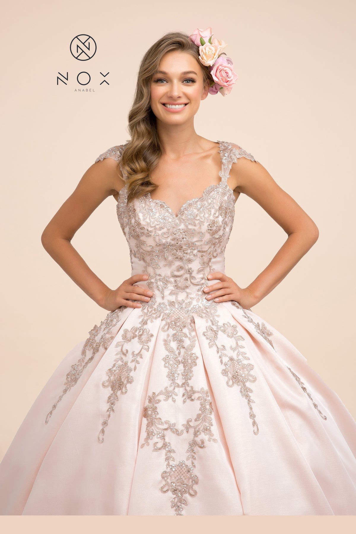 MyFashion.com - BLUSH PINK CAP SLEEVE EMBROIDERED BALL GOWN (U801) - Nox Anabel promdress eveningdress fashion partydress weddingdress
gown homecoming promgown weddinggown