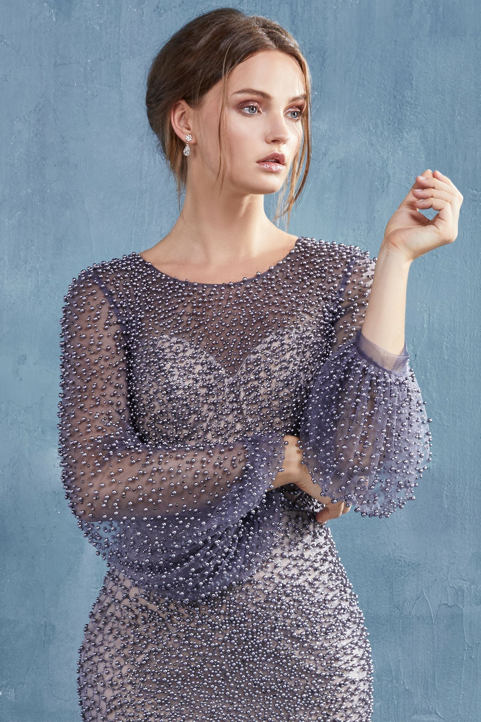 MyFashion.com - FULLY PEARLED LONG SLEEVE FIT AND FLARE WITH GATHERED SLEEVES PLEASE NOTE ALL COLORS WILL COME WITH AN DETACHABLE BELT(A0997) - Andrea&Leo promdress eveningdress fashion partydress weddingdress
gown homecoming promgown weddinggown
