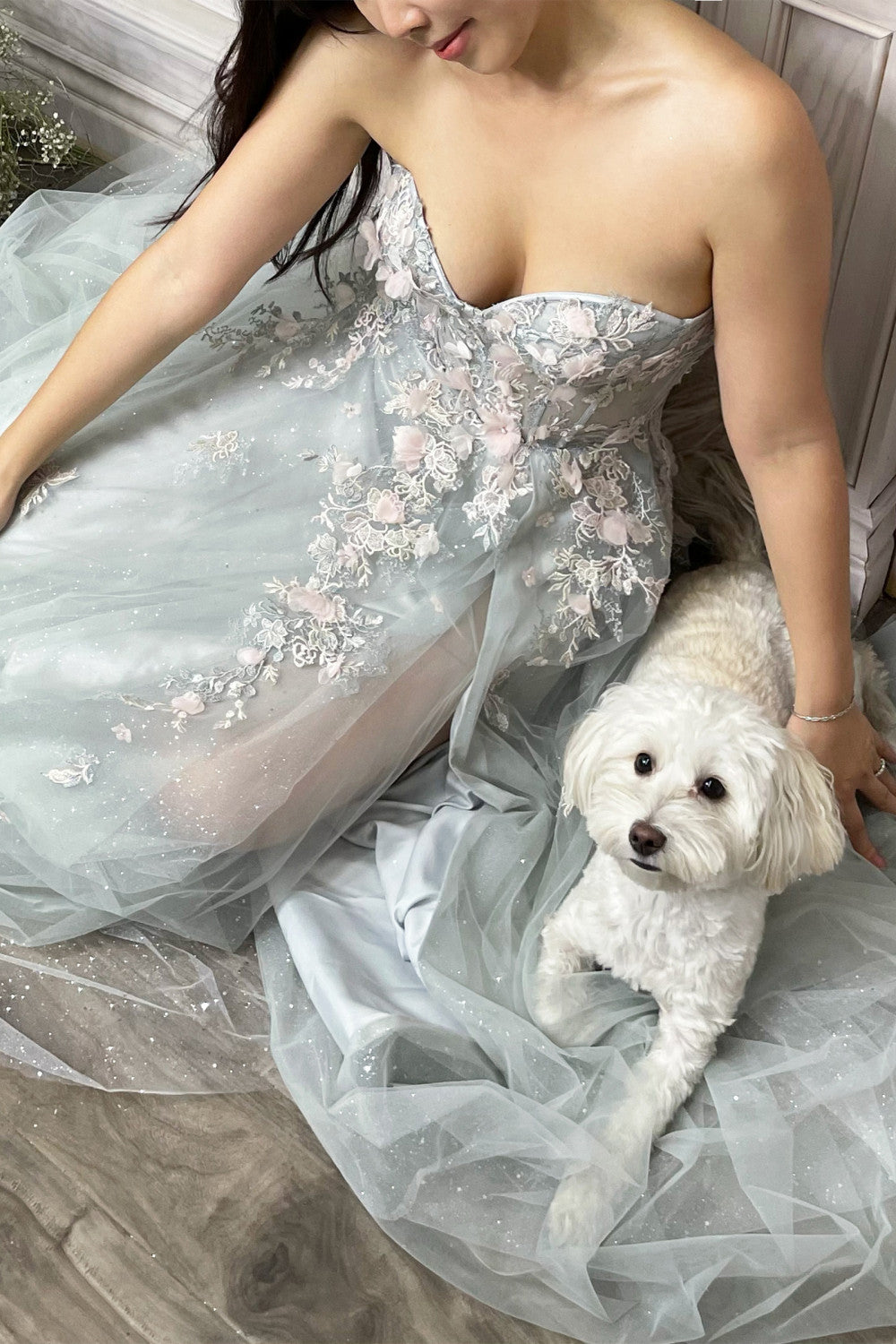 Penelope Blossom Gown With Overskirt By Andrea And Leo -A1089