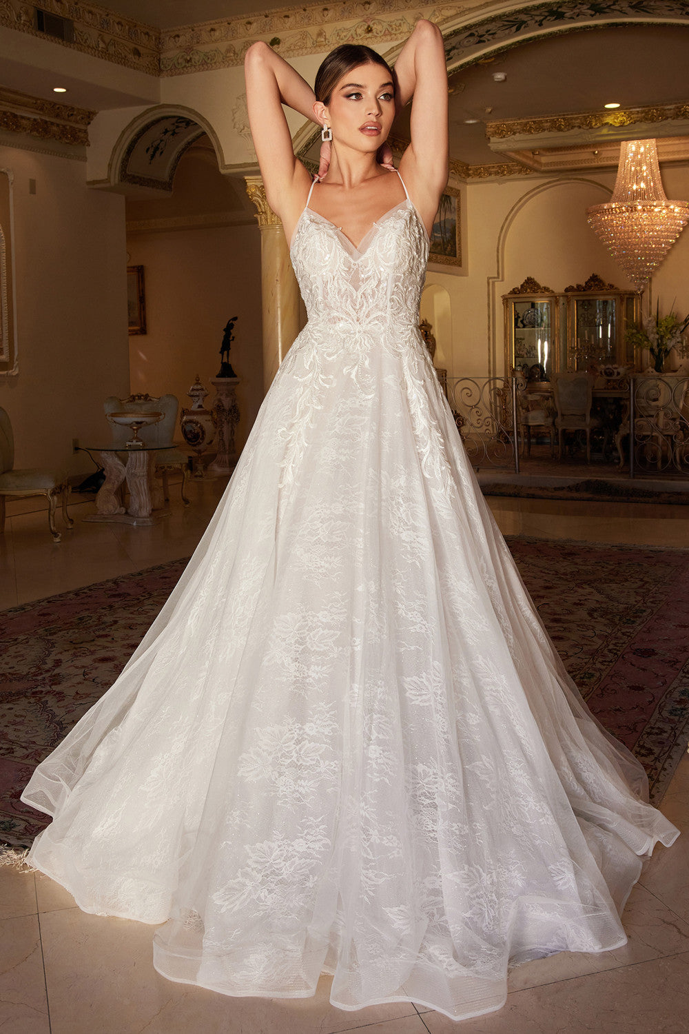 A-Line Chantilly Lace Wedding Gown By Andrea And Leo -A1102W