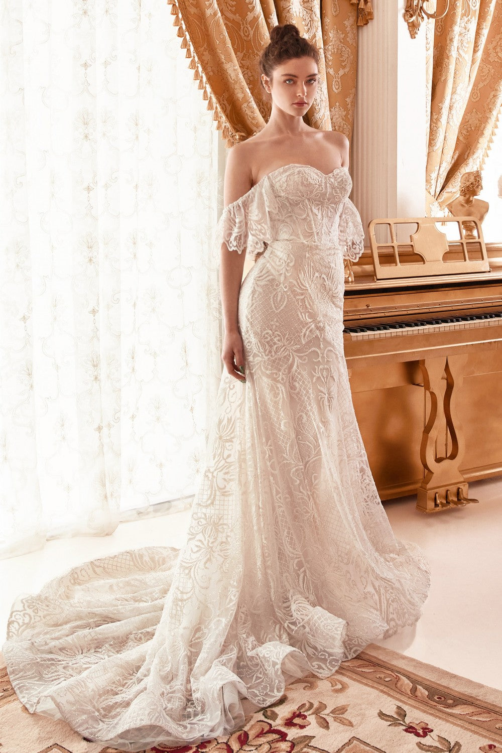 Lace Off The Shoulder Mermaid Bridal Gown By Andrea And Leo -A1104W