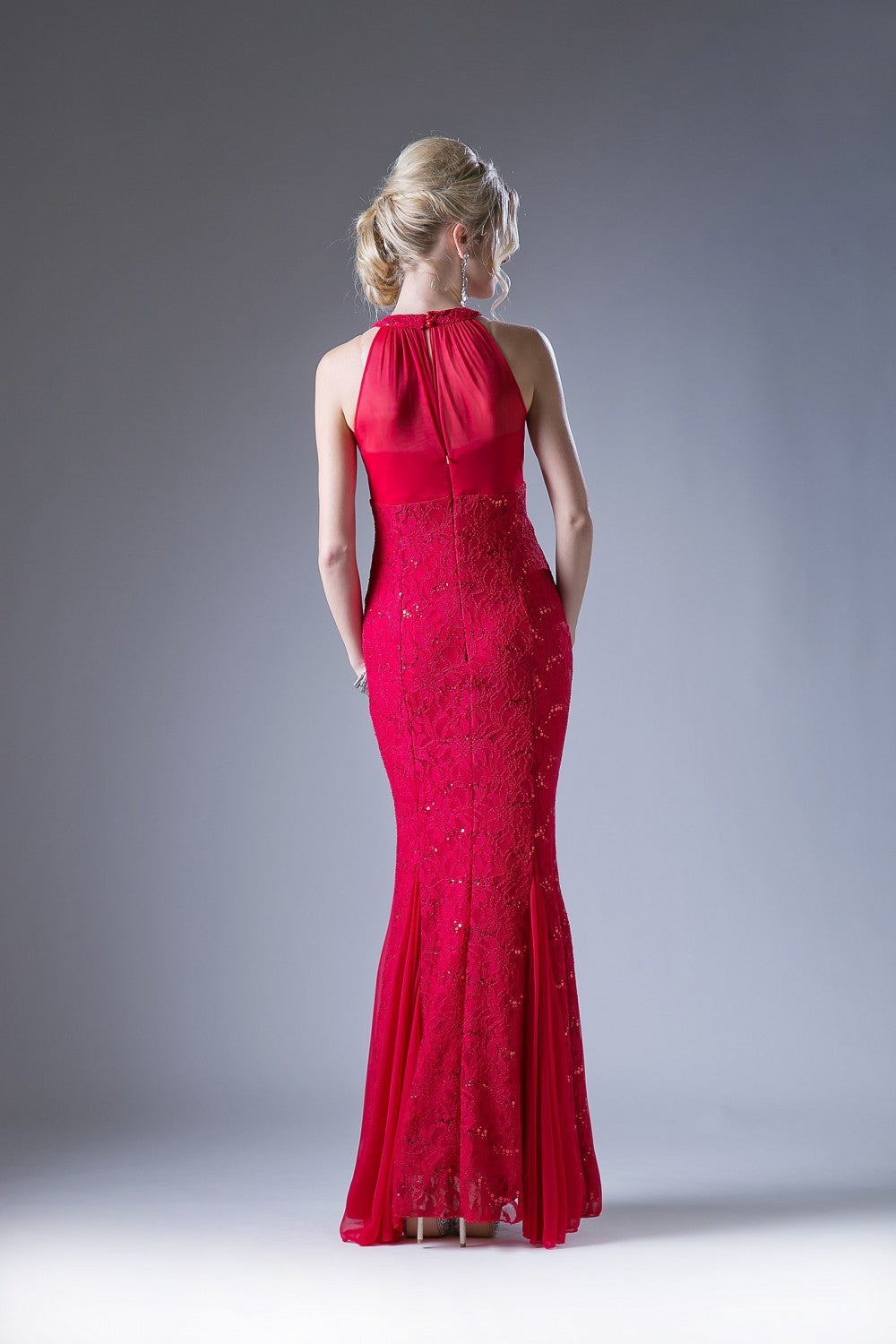 Long High Neck Lace Dress by Cinderella Divine -A1613