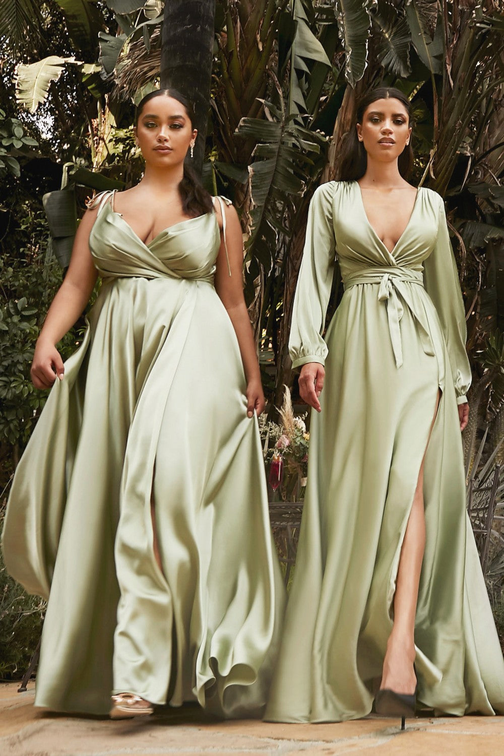 Flowy Satin A-Line Gown By Cinderella Divine -BD105