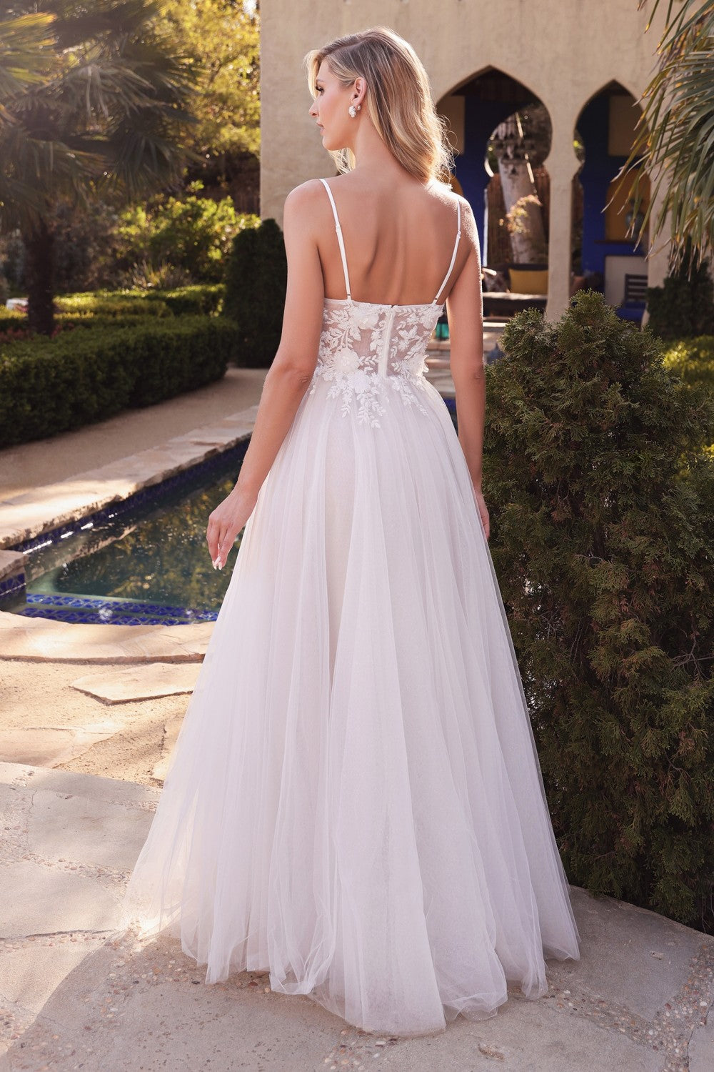 Layered A-Line Tulle Bridal Gown By Cinderella Divine -CB072W