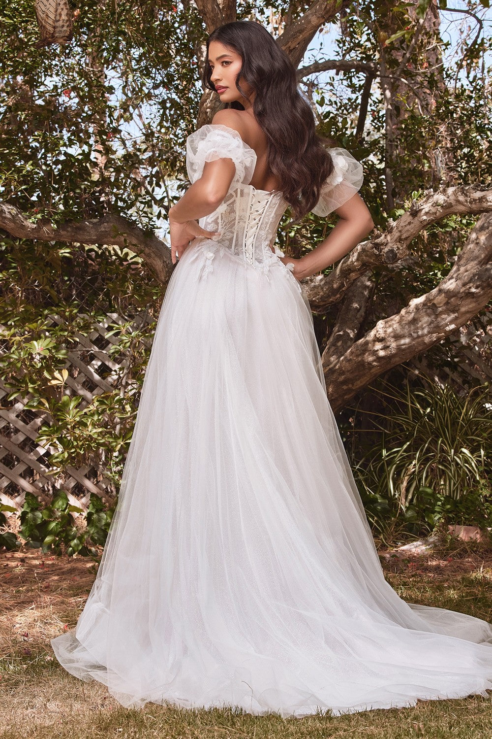 Strapless Floral Wedding Gown By Cinderella Divine -CB080W