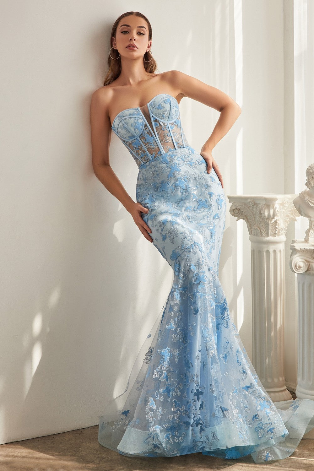 Strapless Corset Mermaid Gown By Cinderella Divine -CB099