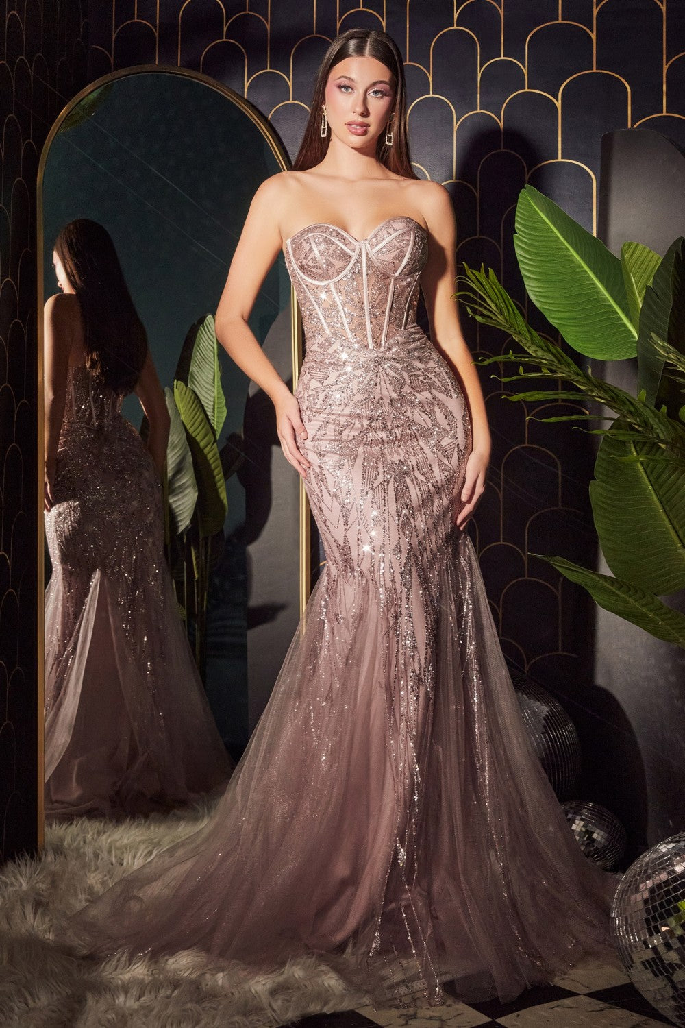 Strapless Mermaid Gown By Cinderella Divine -CB116