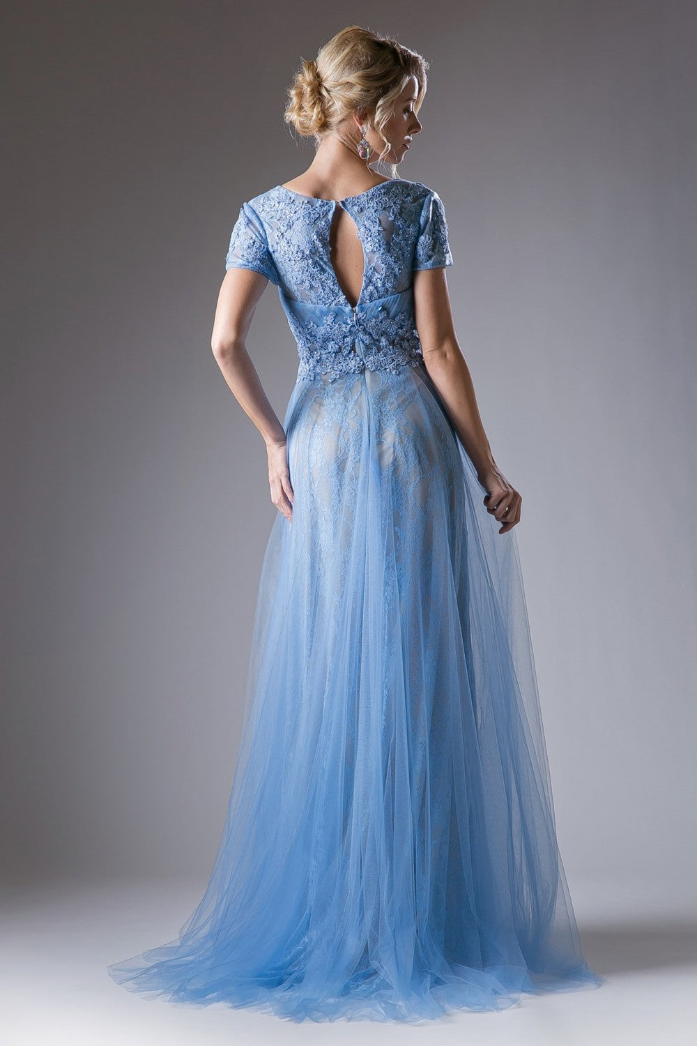 Beaded Lace A - Line Gown By Cinderella Divine -CD004