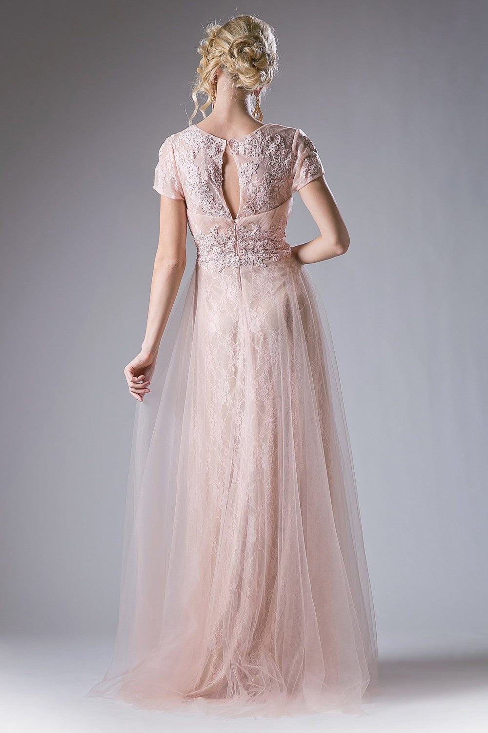 Beaded Lace A - Line Gown By Cinderella Divine -CD004