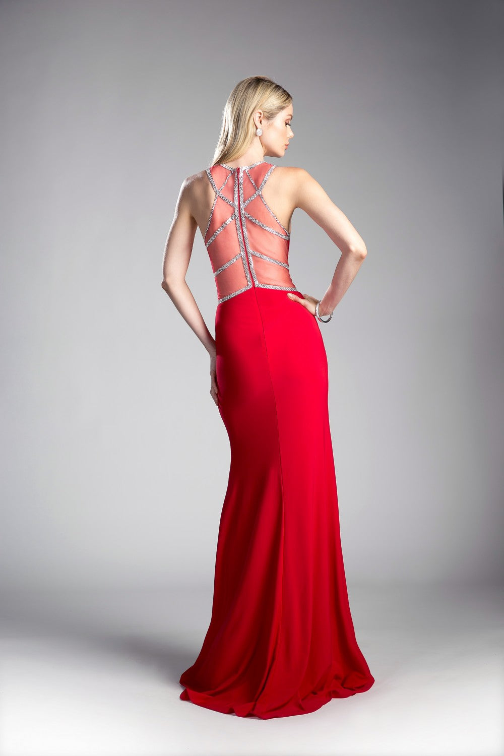 Beaded Stretch Knit Sheath Dress by Cinderella Divine -CD0115