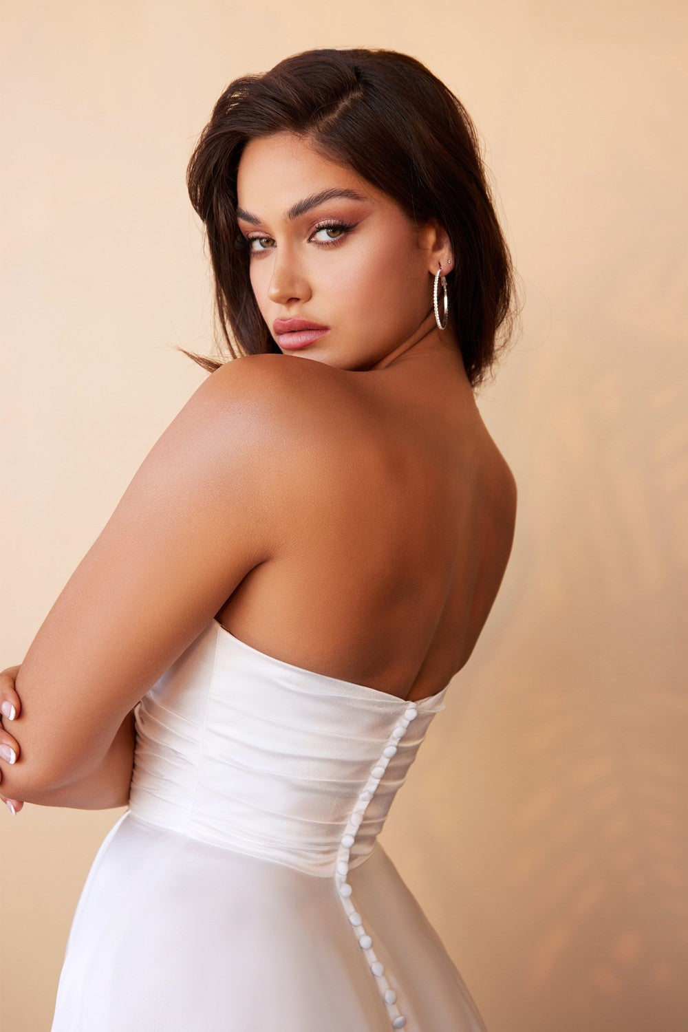 Satin Strapless Bridal Gown By Cinderella Divine -CD0166W