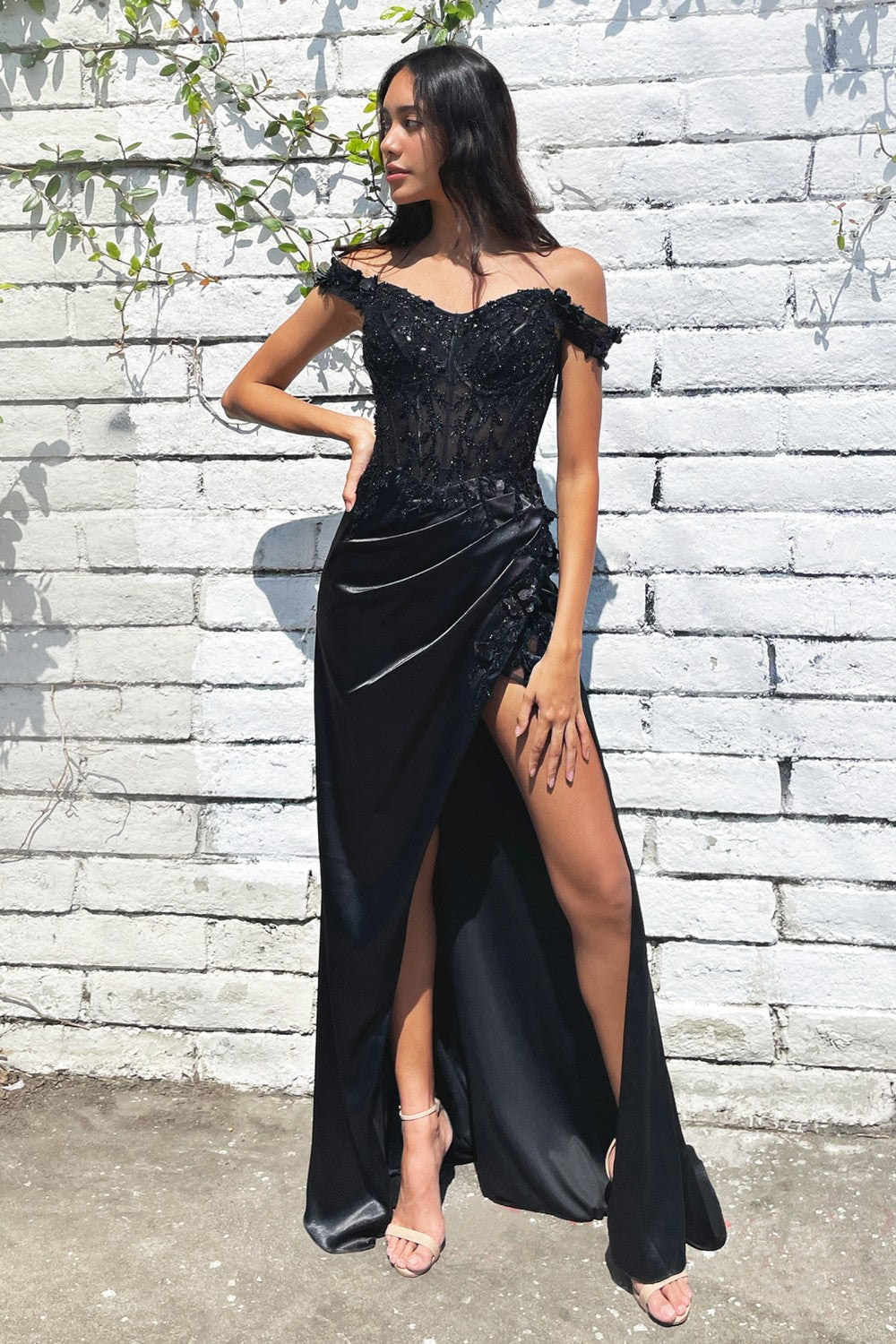 Floral Off The Shoulder Gown By Cinderella Divine -CD0186