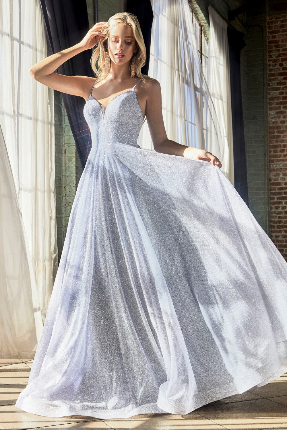 glitter sweetheart dress Kelly Long Glitter Sweetheart Neckline Gown Royal / 5