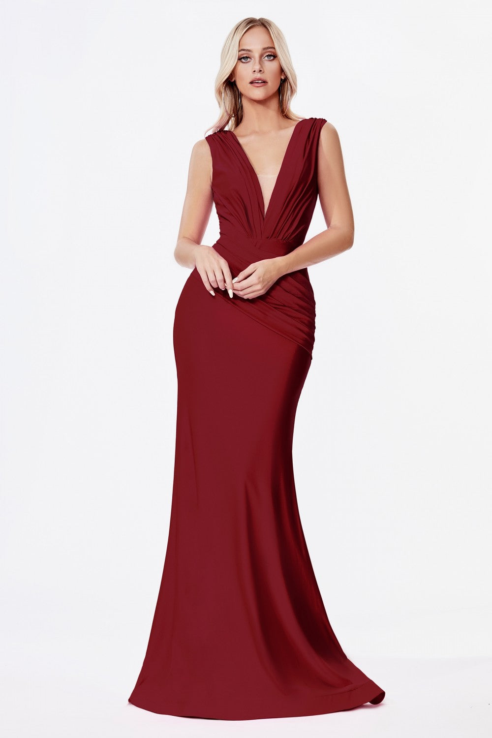 MyFashion.com - Fitted jersey gown with rouched waistline and pleated deep v-neckline.(CD912) - Cinderella Divine promdress eveningdress fashion partydress weddingdress
gown homecoming promgown weddinggown