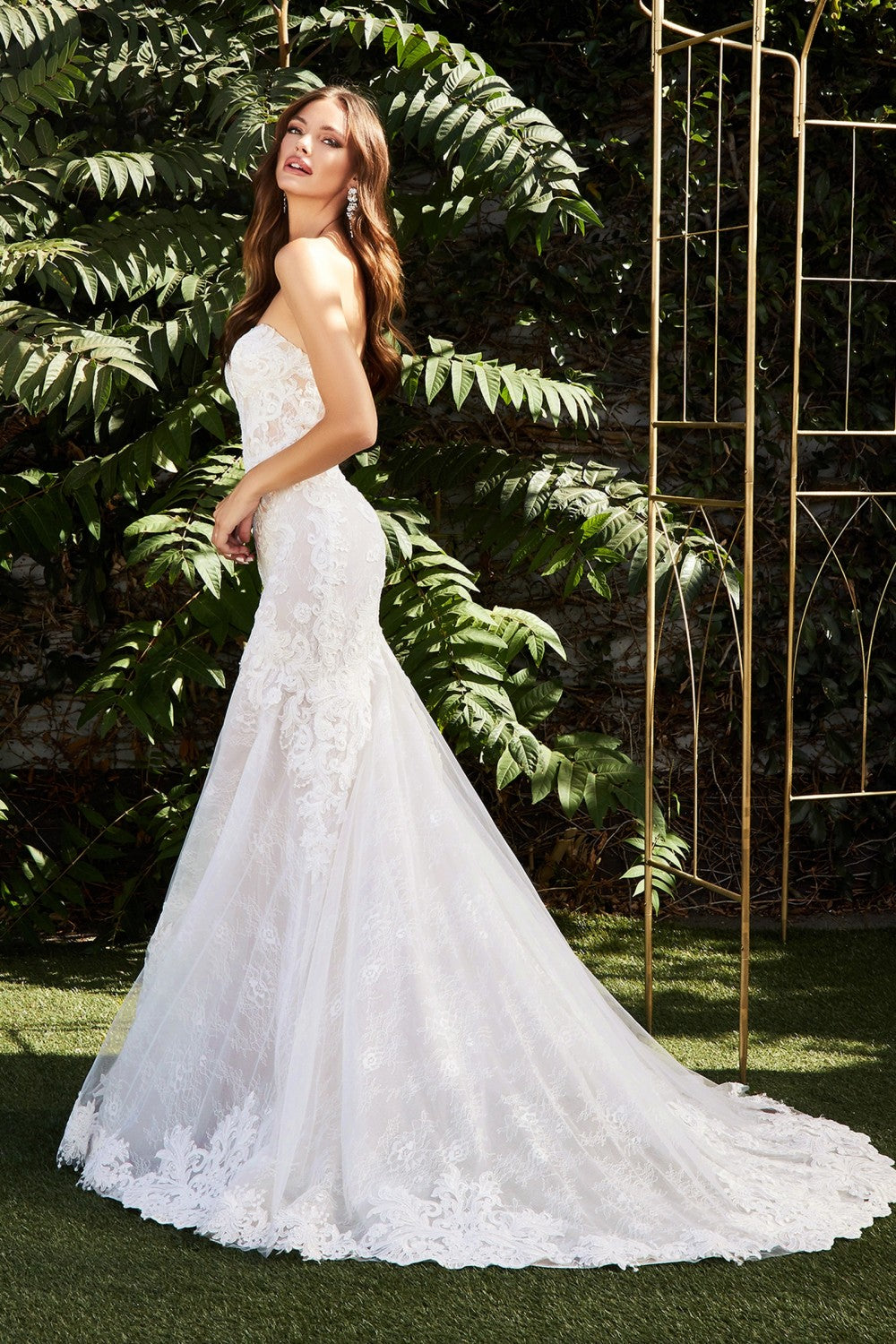 Strapless Lace Wedding Dress By Cinderella Divine -CD928