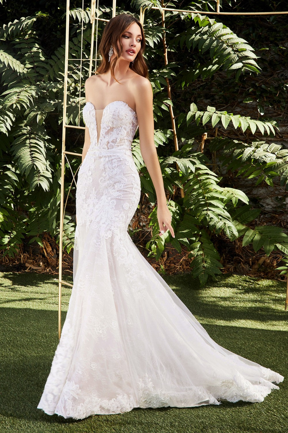 Strapless Lace Wedding Dress By Cinderella Divine -CD928