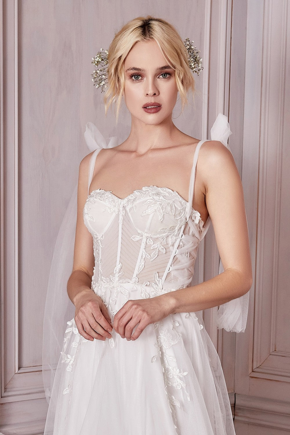 A-Line Corset Wedding Gown By Cinderella Divine -CD964W