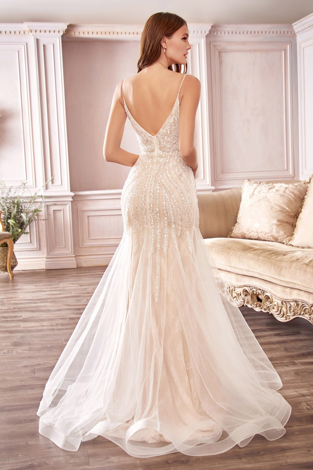 Tulle Mermaid Wedding Dress By Cinderella Divine -CDS401