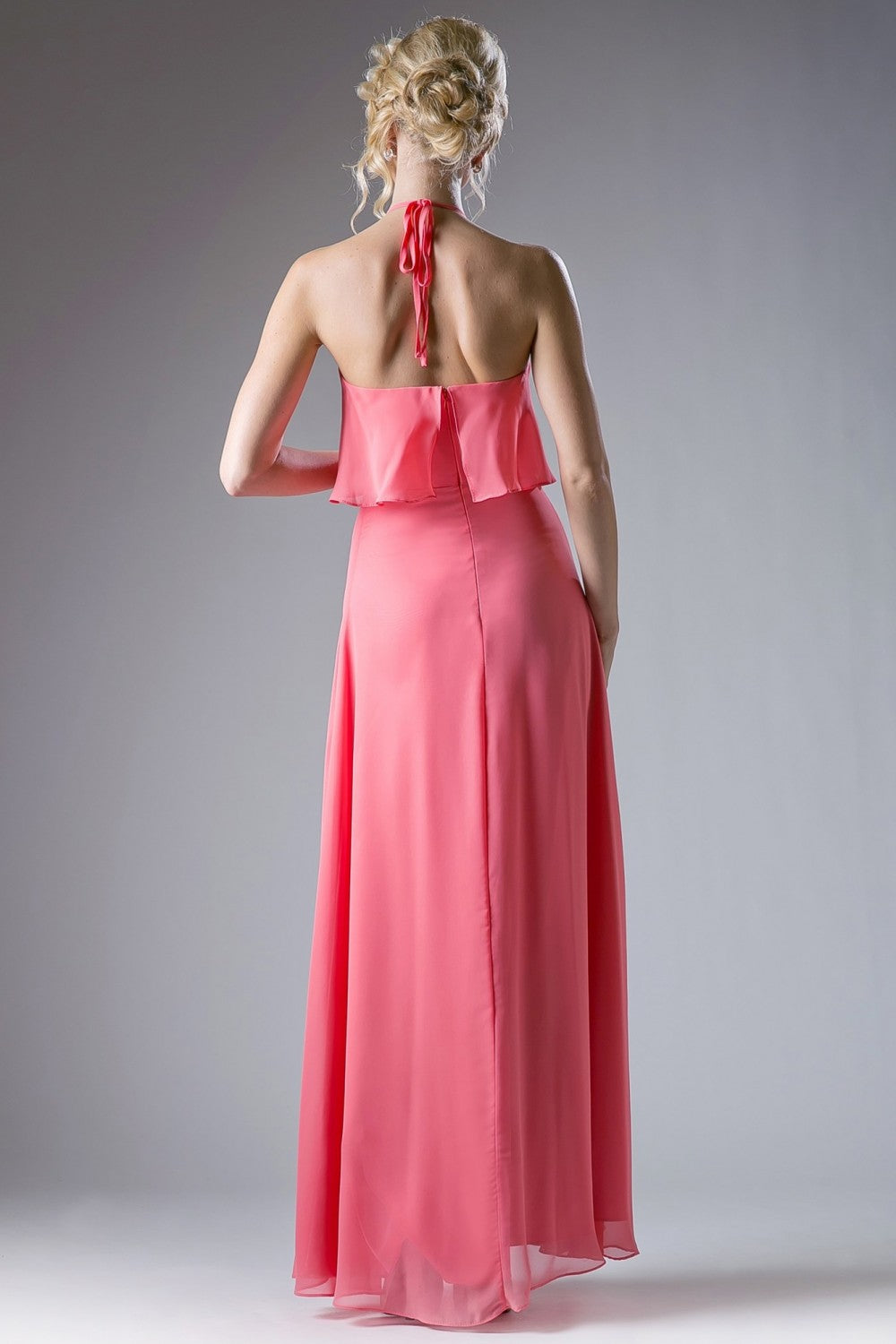 Long Halter Chiffon Dress by Cinderella Divine -CF130