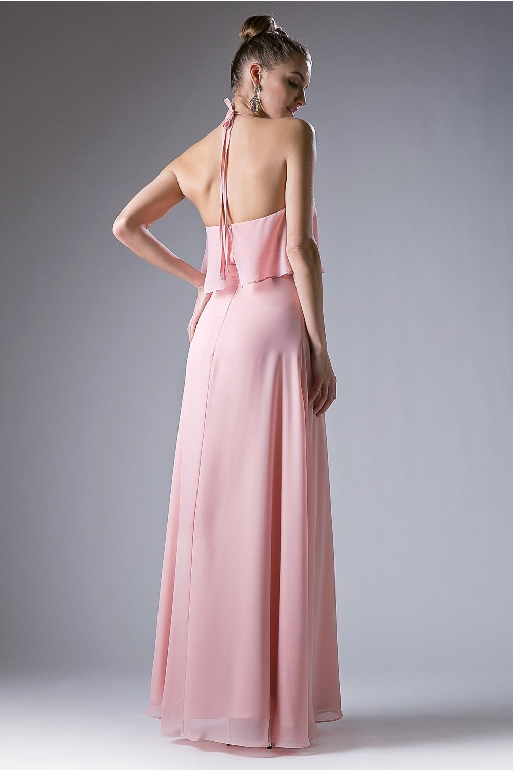 Long Halter Chiffon Dress by Cinderella Divine -CF130