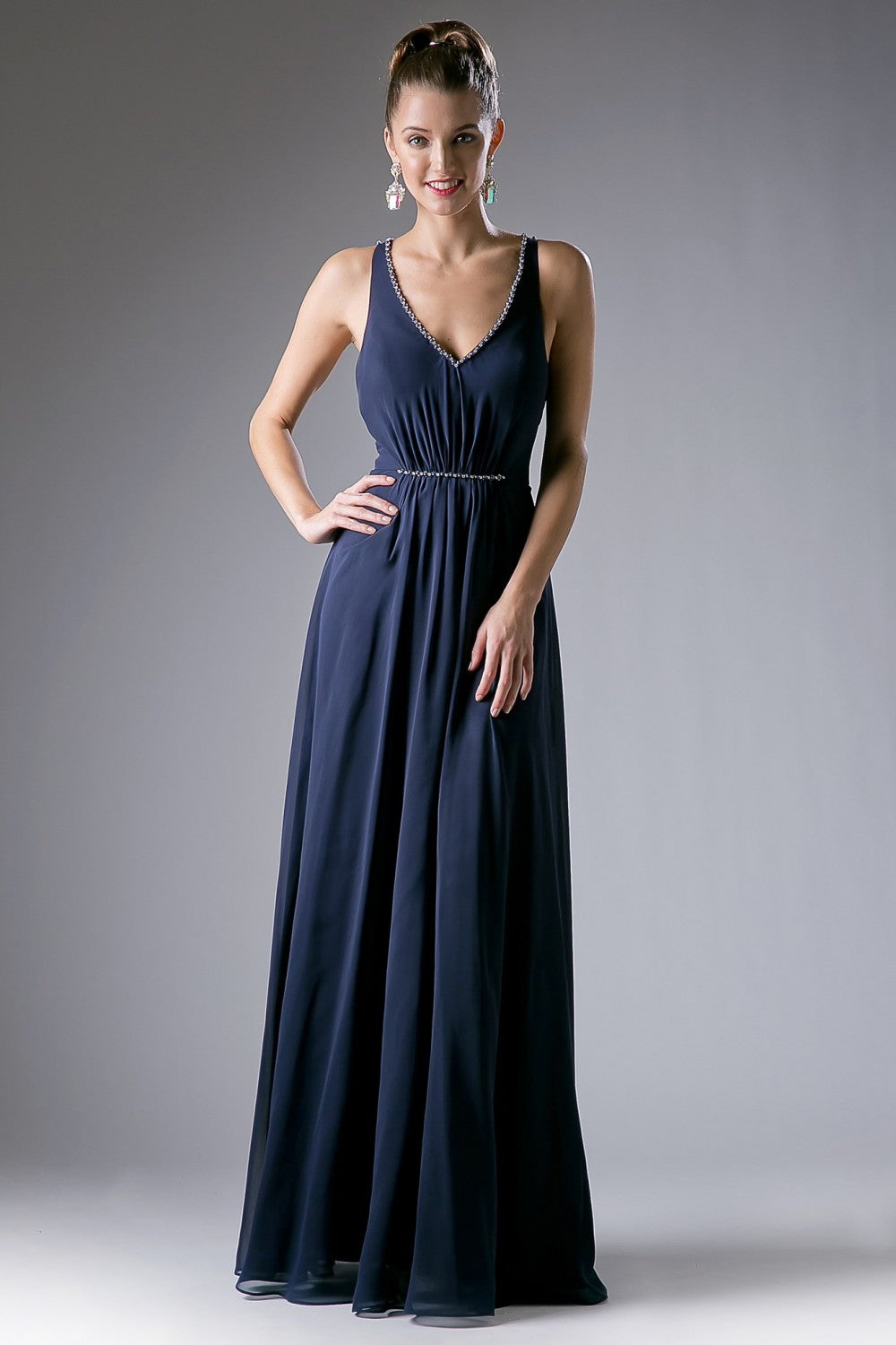 Long Strappy Back Dress by Cinderella Divine -CH526