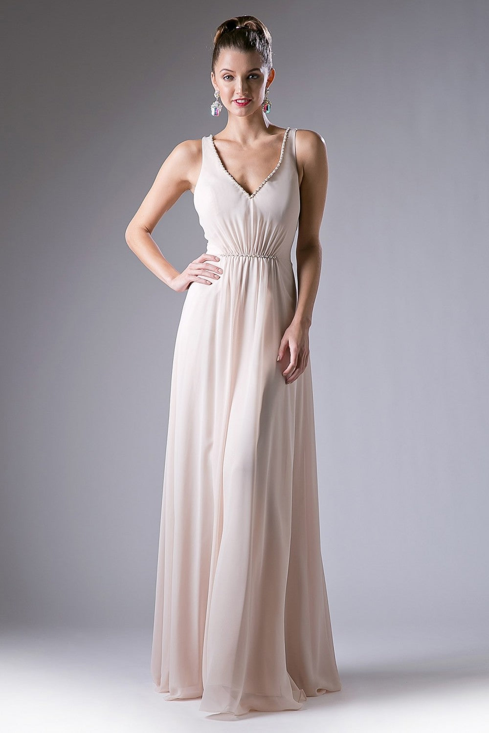 Long Strappy Back Dress by Cinderella Divine -CH526