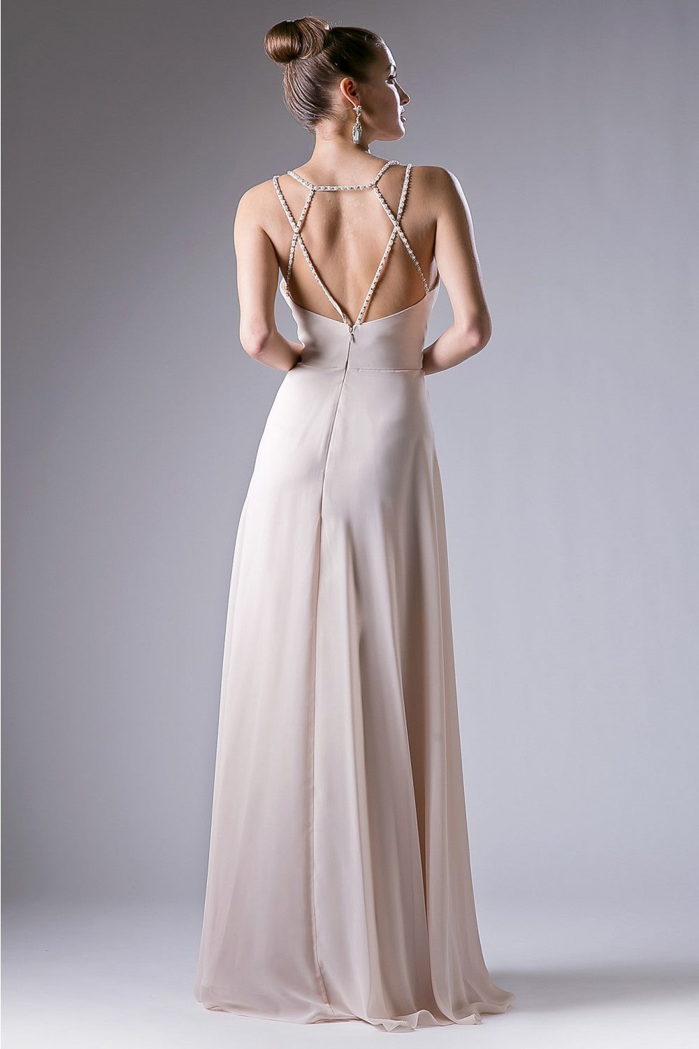 Long Strappy Back Dress by Cinderella Divine -CH526