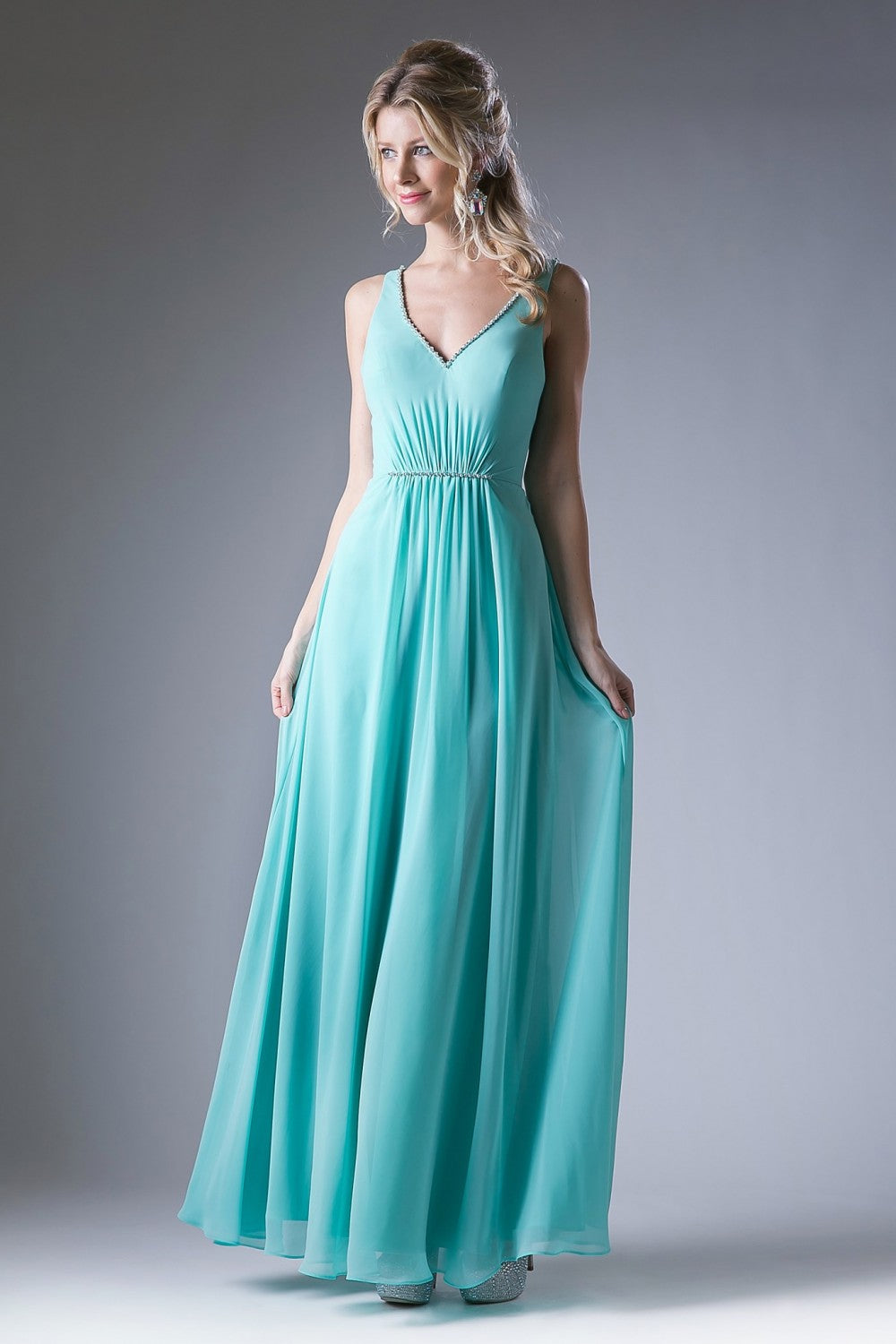 Long Strappy Back Dress by Cinderella Divine -CH526