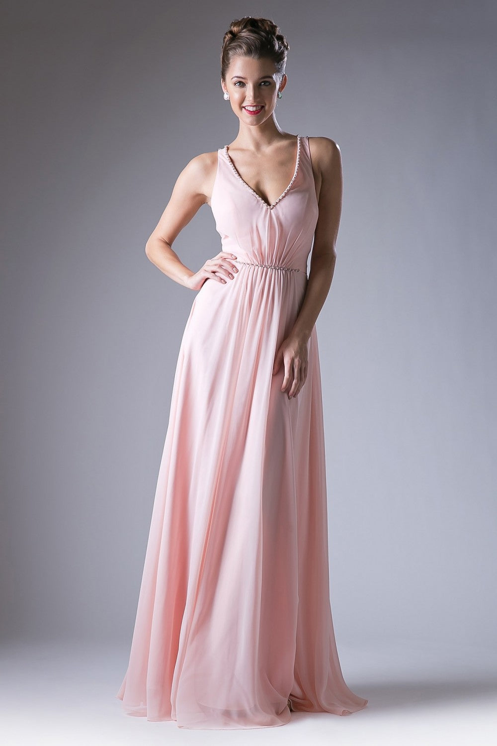 Long Strappy Back Dress by Cinderella Divine -CH526