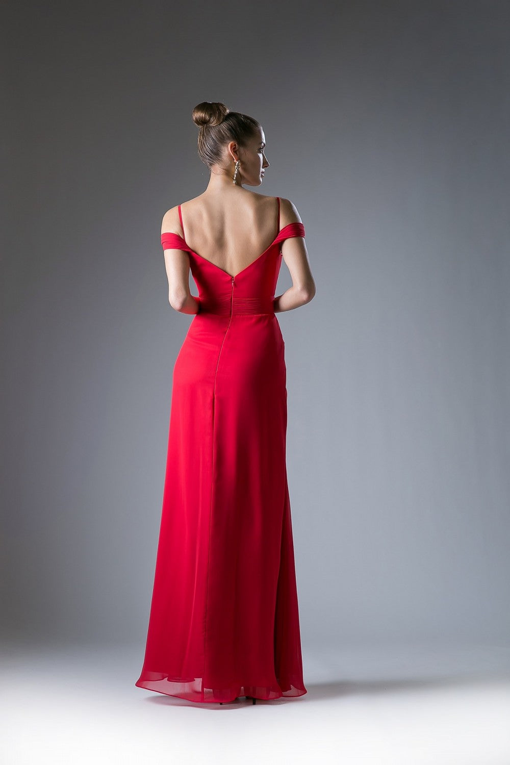 Draping Off-Shoulder Surplice Chiffon Formal Gown Cinderella Divine -CH527