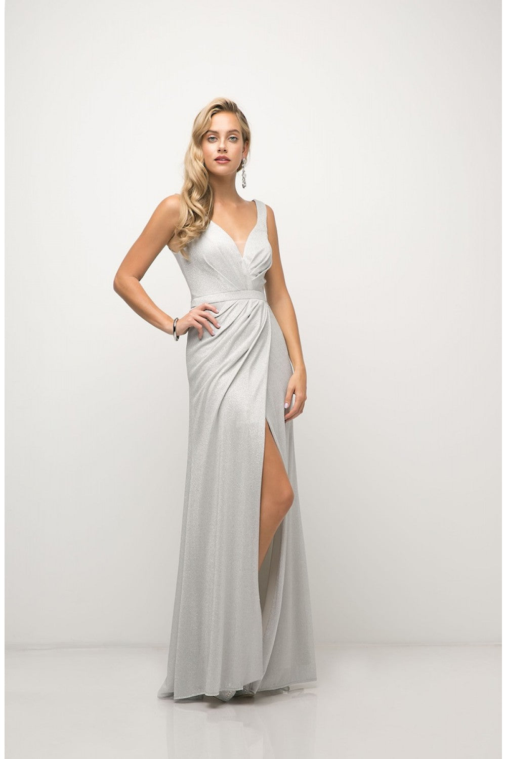 Metallic Knit Sheath Dress By Cinderella Divine -CH551