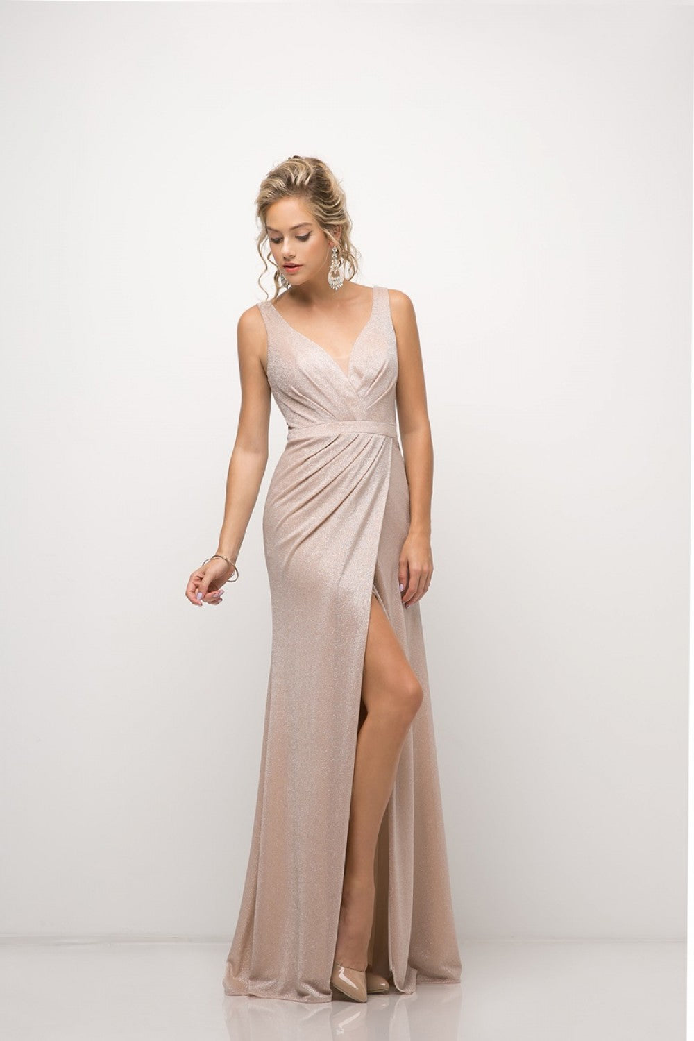 Metallic Knit Sheath Dress By Cinderella Divine -CH551
