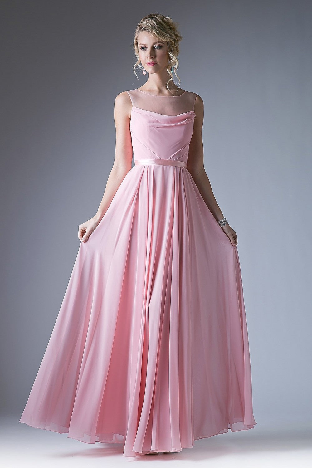 Chiffon Empire Waist Dress by Cinderella Divine -CJ236