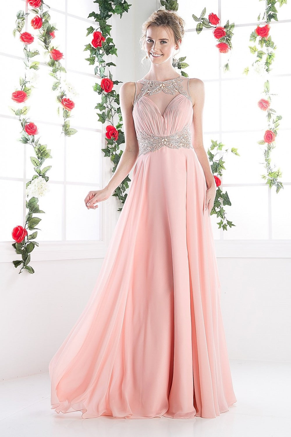 MyFashion.com - Beaded Chiffon Empire Waist Dress(CK78) - Cinderella Divine promdress eveningdress fashion partydress weddingdress 
 gown homecoming promgown weddinggown