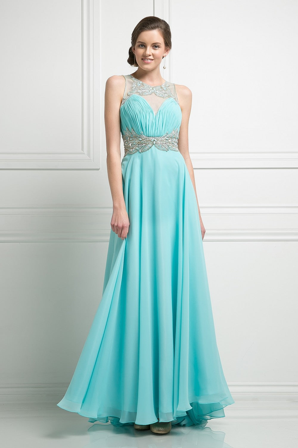 MyFashion.com - Beaded Chiffon Empire Waist Dress(CK78) - Cinderella Divine promdress eveningdress fashion partydress weddingdress 
 gown homecoming promgown weddinggown
