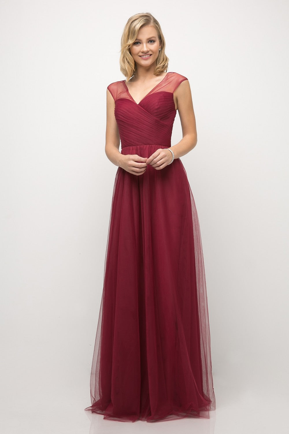 Layered Tulle A-Line Bridesmaid Dress 01 By Cinderella Divine -ET320