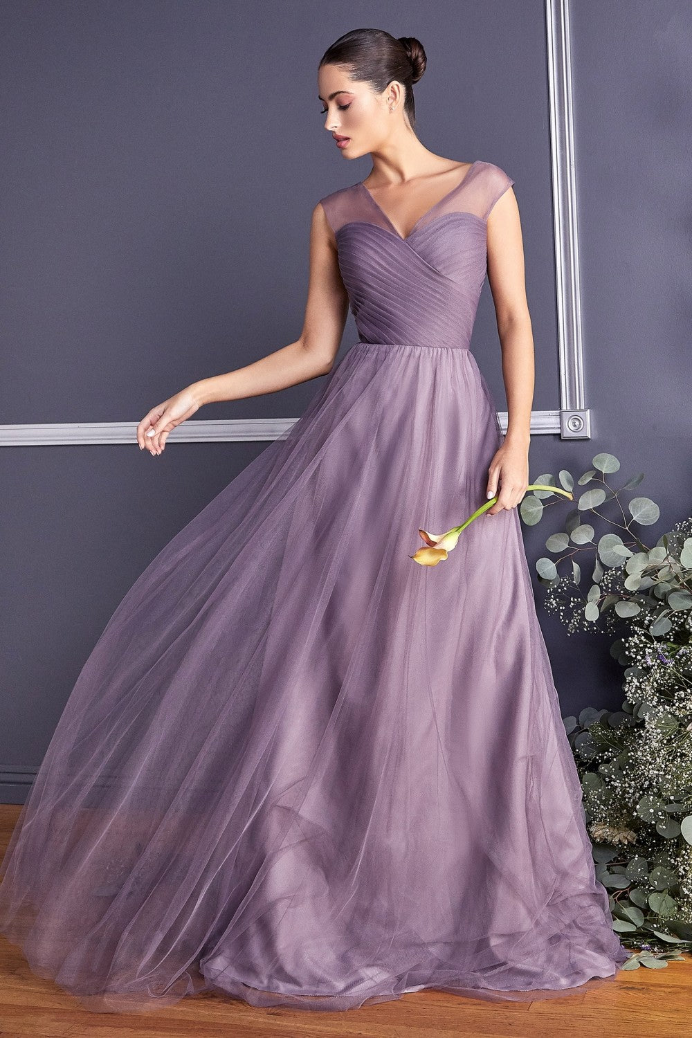 Layered Tulle A-Line Bridesmaid Dress 01 By Cinderella Divine -ET320