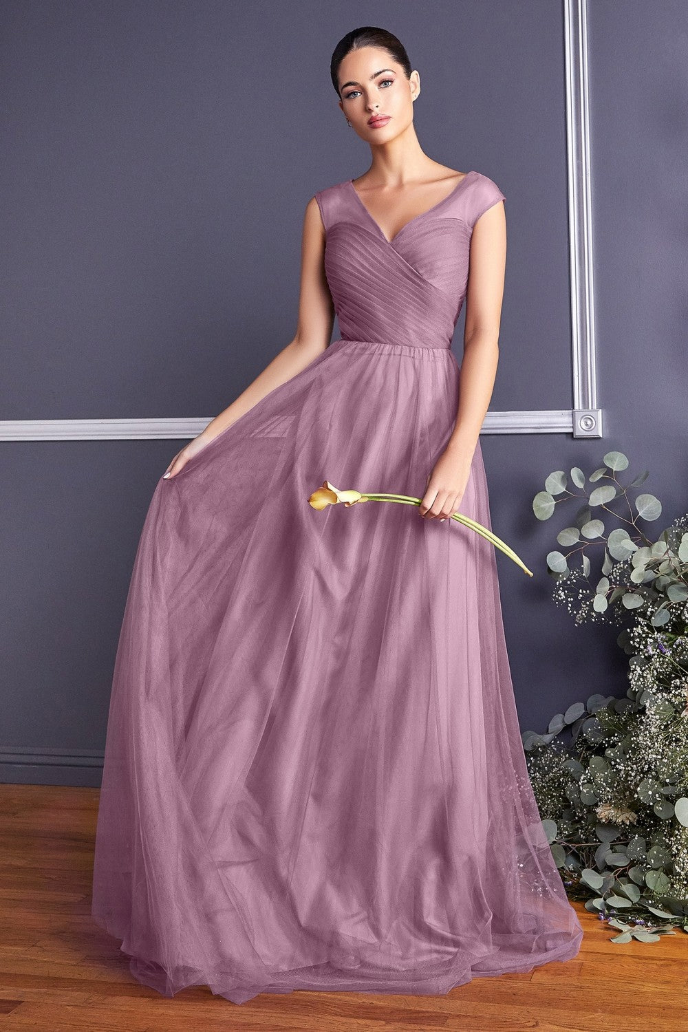 Layered Tulle A-Line Bridesmaid Dress 01 By Cinderella Divine -ET320