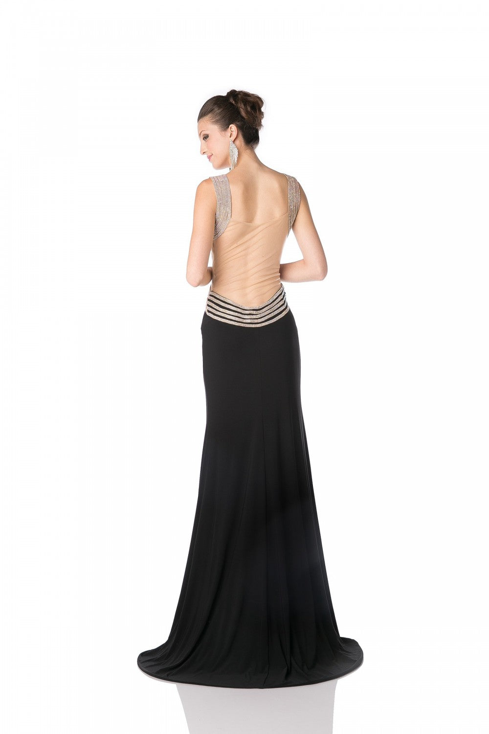 Beaded Stretch Knit Sheath Gown By Cinderella Divine -KD009