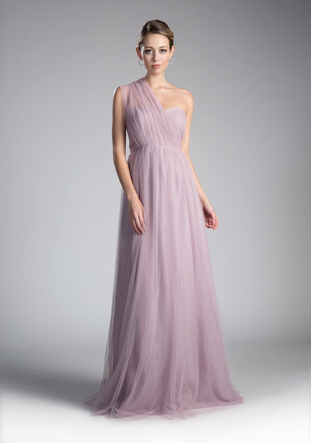 Pleated Long Convertible Tulle Dress By Cinderella Divine -ET322