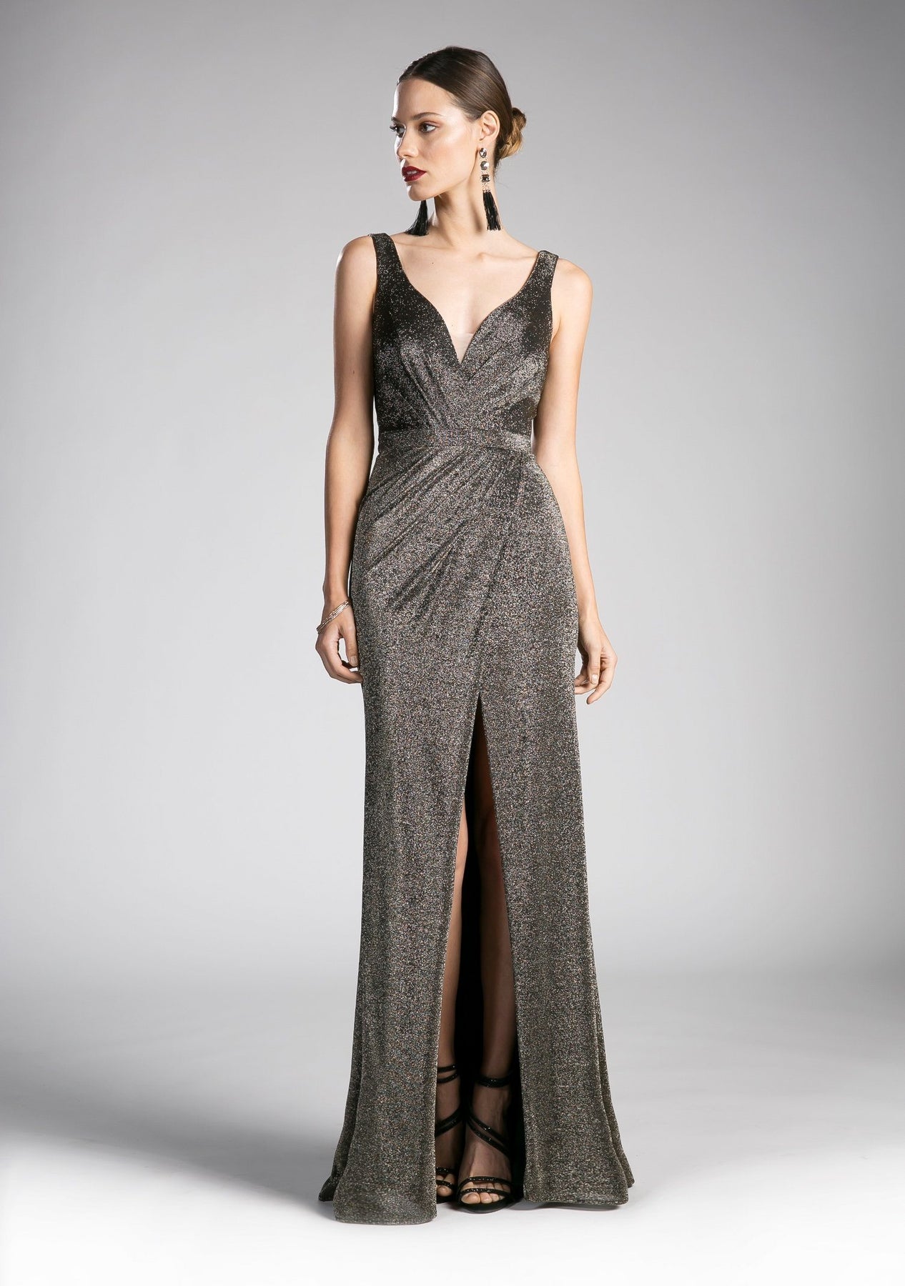 Metallic Knit Sheath Dress By Cinderella Divine -CH551
