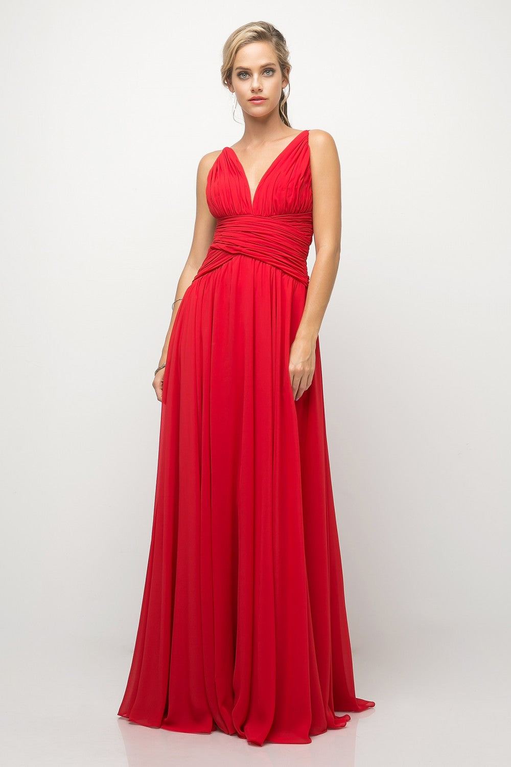 MyFashion.com - A-line chiffon gown with gathered waistline and v-neckline.(UF295) - Cinderella Divine promdress eveningdress fashion partydress weddingdress
gown homecoming promgown weddinggown