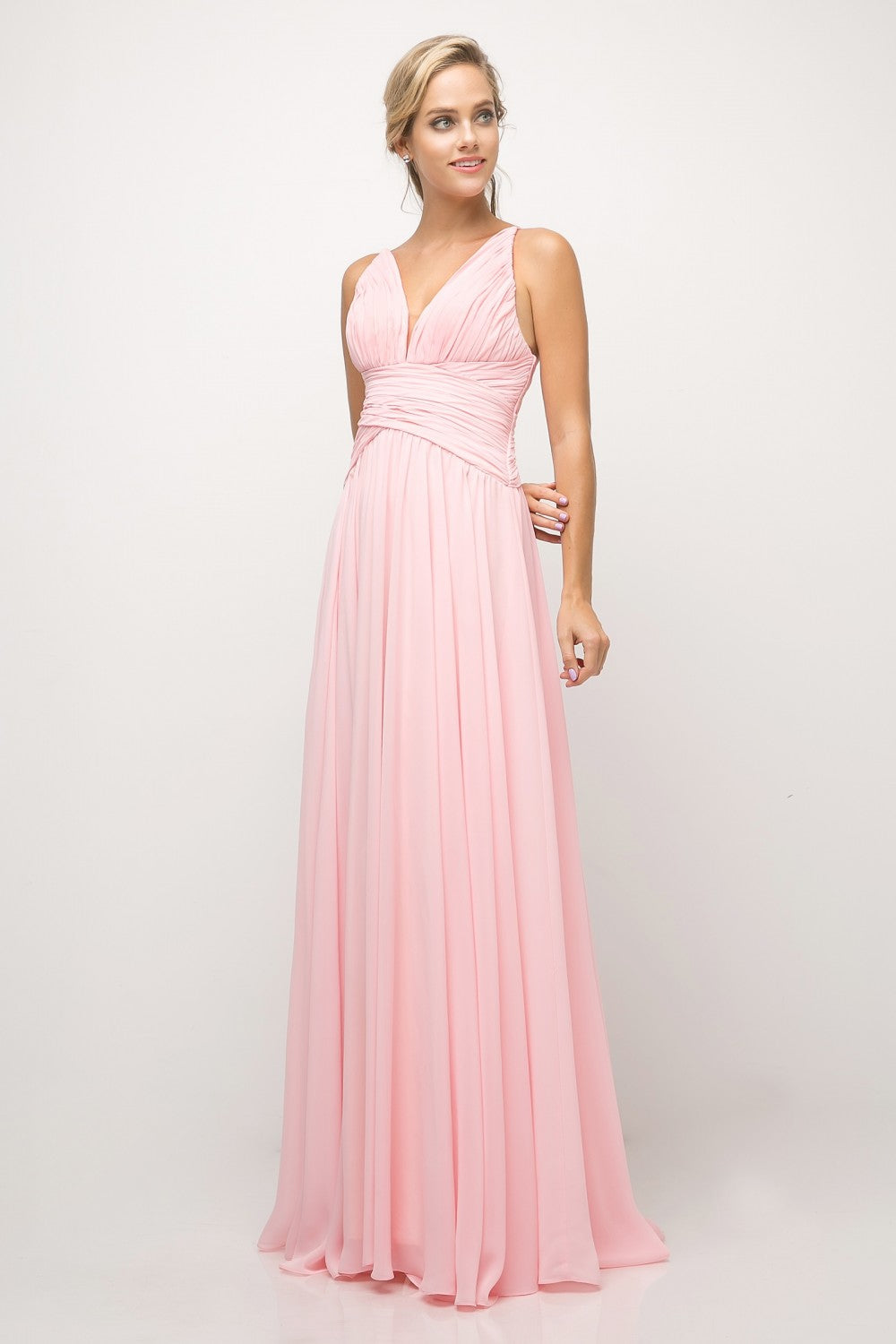 MyFashion.com - A-line chiffon gown with gathered waistline and v-neckline.(UF295) - Cinderella Divine promdress eveningdress fashion partydress weddingdress
gown homecoming promgown weddinggown