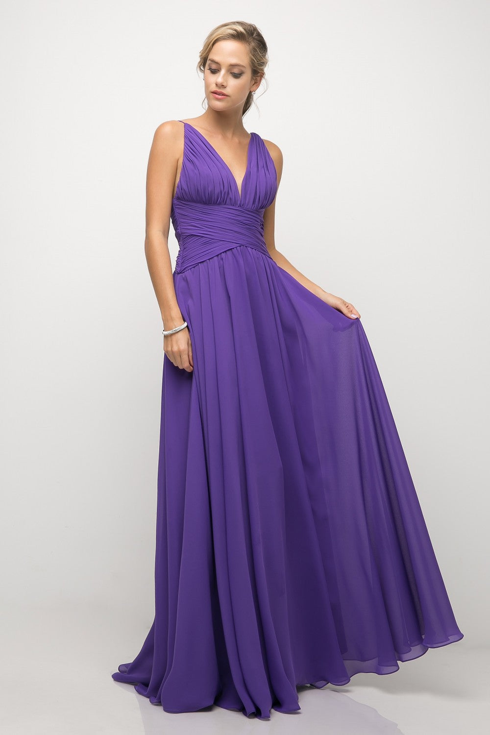 MyFashion.com - A-line chiffon gown with gathered waistline and v-neckline.(UF295) - Cinderella Divine promdress eveningdress fashion partydress weddingdress
gown homecoming promgown weddinggown