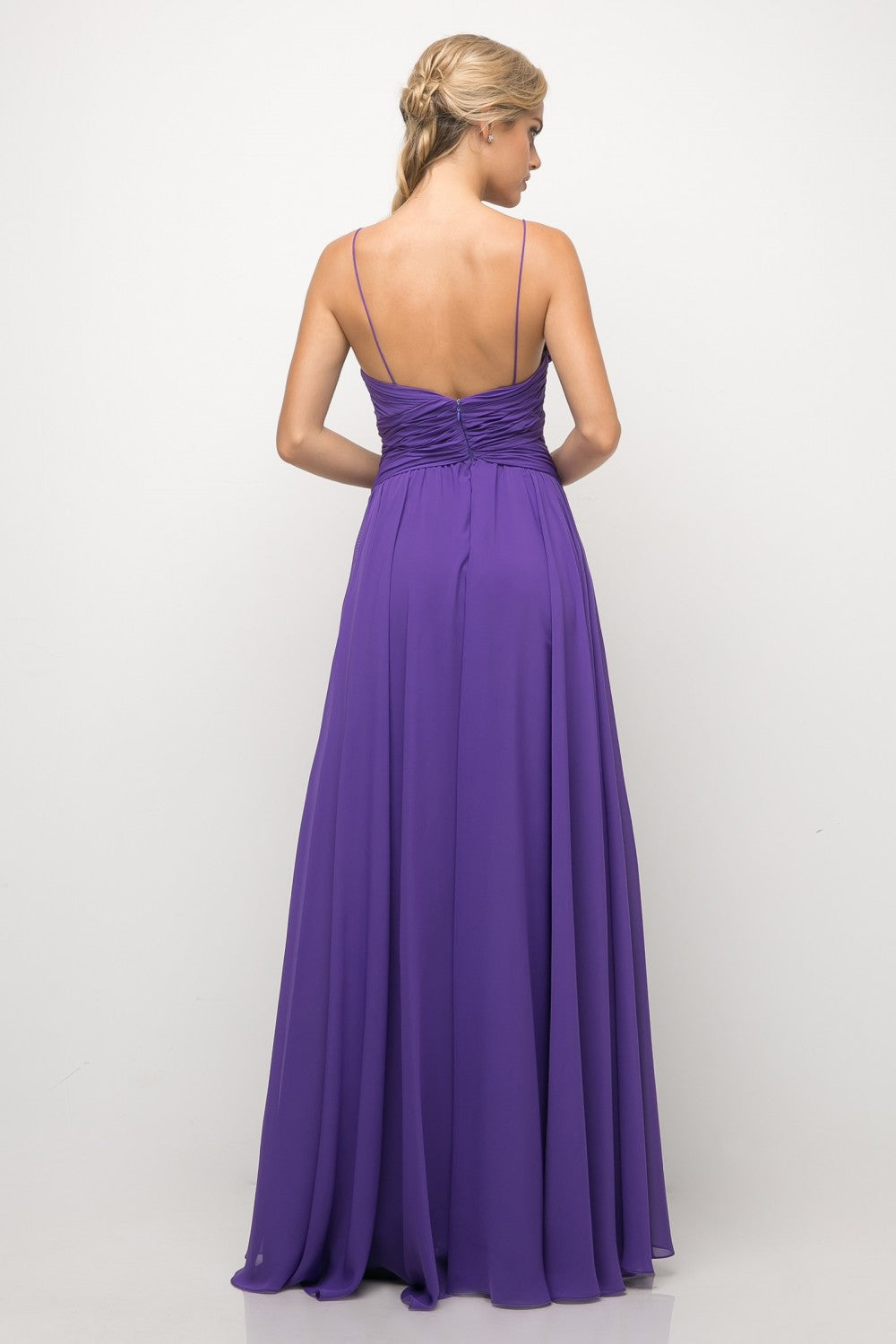 MyFashion.com - A-line chiffon gown with gathered waistline and v-neckline.(UF295) - Cinderella Divine promdress eveningdress fashion partydress weddingdress
gown homecoming promgown weddinggown