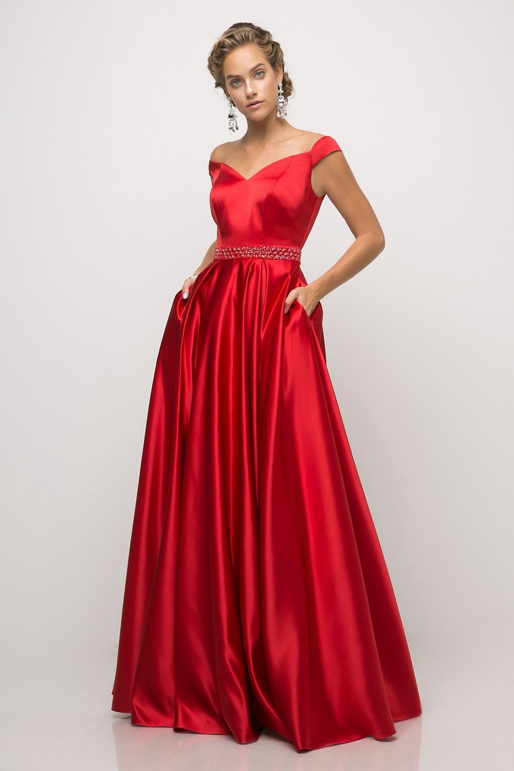 MyFashion.com - Off the shoulder satin ball gown with beaded belt and pockets.(UT257) - Cinderella Divine promdress eveningdress fashion partydress weddingdress
gown homecoming promgown weddinggown