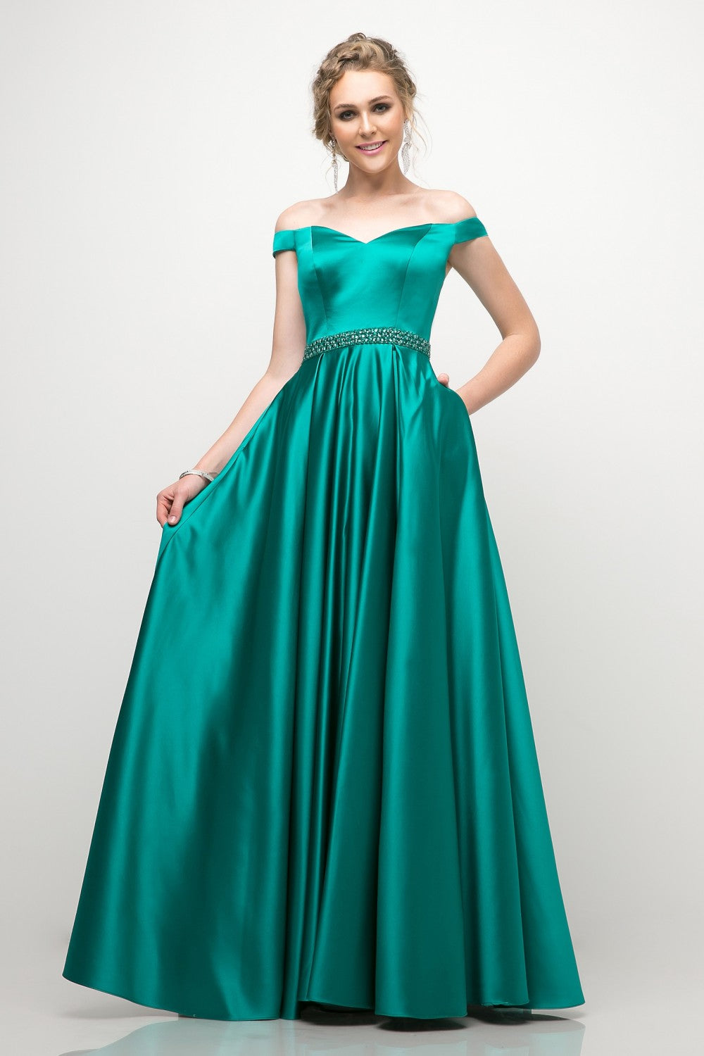 MyFashion.com - Off the shoulder satin ball gown with beaded belt and pockets.(UT257) - Cinderella Divine promdress eveningdress fashion partydress weddingdress
gown homecoming promgown weddinggown